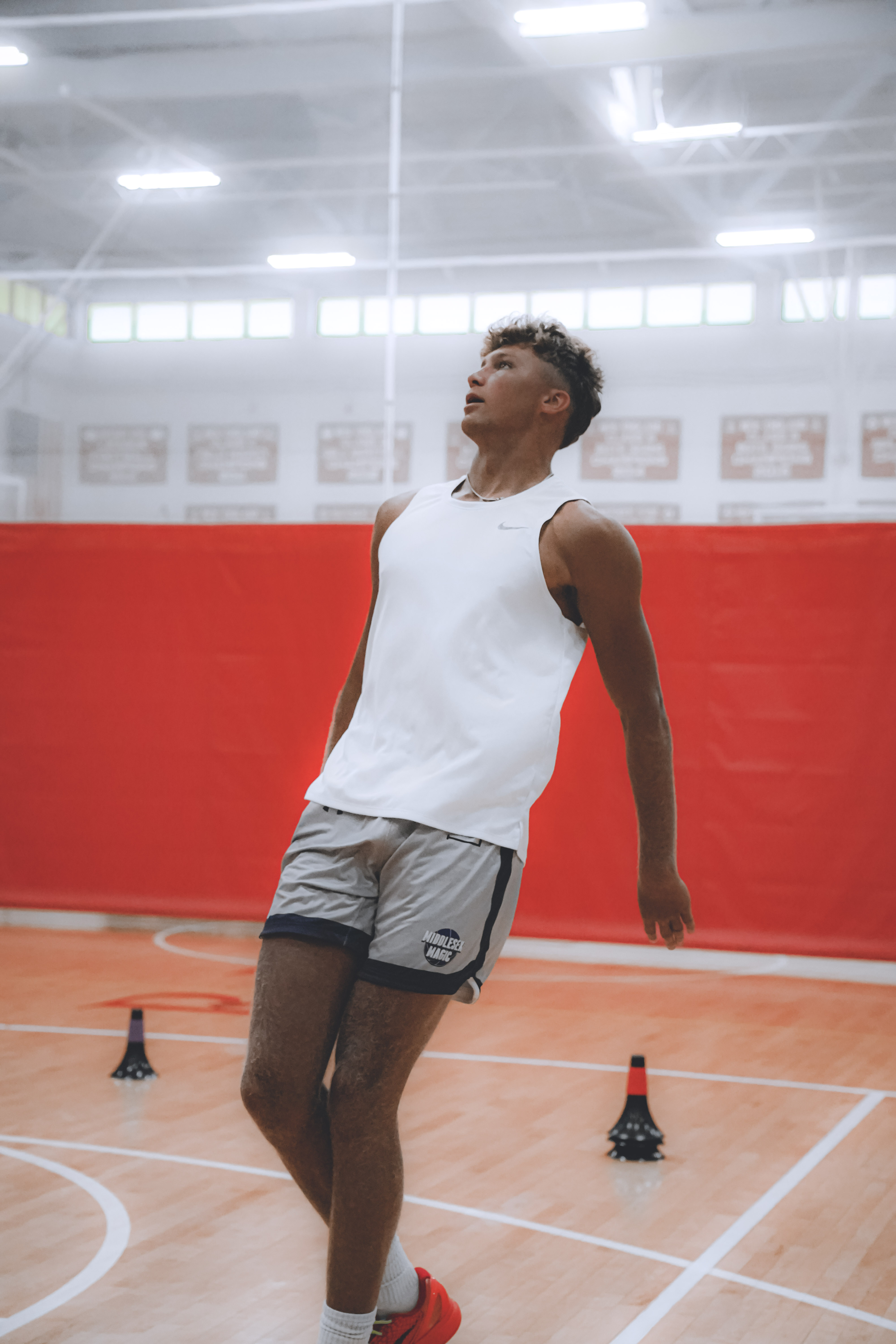 Coach working with athlete